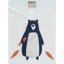 Купить Папка-конверт А6 на кнопке "Мишка", вертикальная — Фото №1