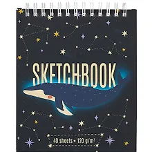 Купить Скетчбук А6 40л "Кит" 120г/м2, тв.обложка, спираль — Фото №1