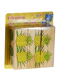 Купить Кубики деревянные в блистере, фрукты (15-02300-5) — Фото №1