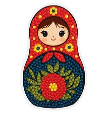Купить Кристальная (алмазная) мозаика  "ФРЕЯ"ALVM-129 магнит "Матрешка"6.5 х 10.5 см — Фото №1