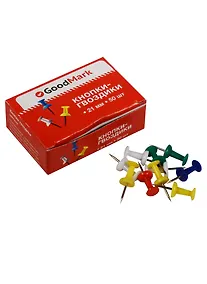 Купить Кнопки гвоздики цветные GoodMark, 50 штук — Фото №1