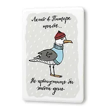 Купить Сувенир, Магнит Питерская чайка 5,6*8,3см, картон — Фото №1