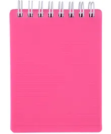 Купить Блокнот А7 80л кл. "LINE NEON" розовый, пласт.обл, спираль — Фото №1