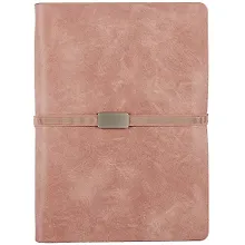 Купить Ежедневник-органайзер недат. А5+ 160л 160*225 "Жатка" розовый, кожзам, мягкий переплет, тонир.блок, 4 кольца, гориз.резинка — Фото №1