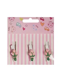 Купить Набор прищепок декоративных, 3 шт, полистоун,тюльпан розовый — Фото №1