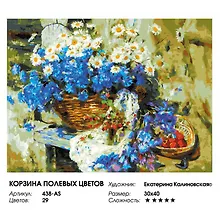 Купить Набор для творчества Живопись на холсте 30х40см Корзина полевых цветов 438-AS — Фото №1