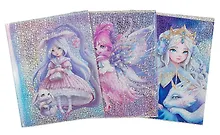 Купить Обложки 03шт д/тетрадей гологр. "СКАЗОЧНЫЕ ПРИНЦЕССЫ" 346*215мм, ПВХ 70мкм, три наклейки для персонализации, подвес — Фото №1