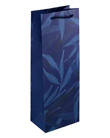 Купить Пакет бутылочный 36*12*8,5 "Тропические  листья" бум.мат.ламинат — Фото №1