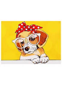 Купить Набор д/творчества Рыжий кот Холст с красками 22х30см по номерам Собачка в очках ХК-3672 — Фото №1