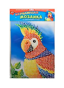 Купить Самокл. мерцающая мозаика из мягк. пласт. Попугай 2 (С1573-25) (набор для/творчества) (упаковка) — Фото №1