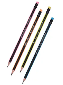 Купить Карандаш GoodMark, Neon, чернографитный HB с ластиком, в ассортименте — Фото №1