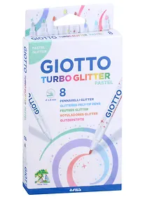 Купить Фломастеры «Giotto turbo glitter pastel» Giotto, 8 цветов, с блестками — Фото №1