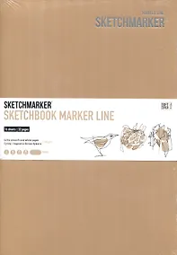 Купить Скетчбук 17,6*25см 16л "SKETCHMARKER MARKER LINE", 160г/м2, мягк.обложка, цв.коричневый — Фото №1