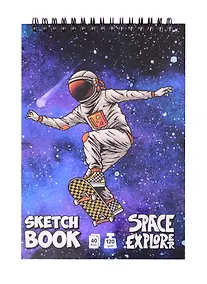 Купить Скетчбук А5 40л "Космический экстрим" 120г/м2, тв. обложка, евроспираль — Фото №1