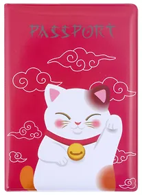 Купить Обложка для паспорта Котик Манэки-нэко (ПВХ бокс) — Фото №1