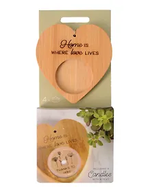 Купить Набор чайных свечей с подсвечником Сердце Home is… (4 штуки) — Фото №1