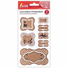 Купить Наклейки пробковые для скрапбукинга и декора Таблички, 7 шт с рисунком Вид 2, ОСТРОВ СОКРОВИЩ,662282 — Фото №1