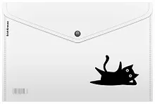 Купить Папка-конверт А4 на кнопке "Clear Cat", пластик, Erich Krause — Фото №1