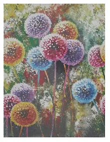 Купить Алмазная мозаика (классическая), с подрамником, с полным заполнением "Разноцветные одуванчики", 30 х 40 см — Фото №1
