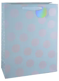 Купить Пакет А3 32*42*11,5 "Silver dots" жен., бум., серебр.блестки сыпучки, тег — Фото №1