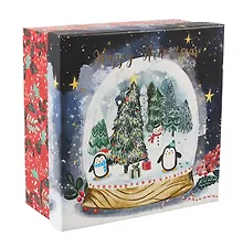 Купить Коробка подарочная "Новогодние пингвинята" НГ, 15.5*15.5*6.5, картон — Фото №1