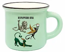 Купить Кружка фарфор.мал.под эмаль "Петербургские коты" — Фото №1