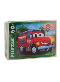 Купить Пазл Пожарная машинка Рыжий кот 60 элементов У60-7215 — Фото №1