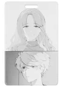 Купить Чехол для карточек вертикальный Аниме Синтонимы Два персонажа (ч/б) (Медина Мирай) (ДК2022-423) — Фото №1