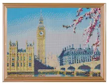 Купить Алмаз мозаика (блест.) 30х40см , с подр., с полн. заполн. (31цв.) Вид на Биг-Бен (Арт. DL005) — Фото №1