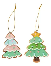 Купить Набор новогодних подвесных украшений Пряничные елочки (2шт) (пластик) (ПВХ бокс) (7х10) (12-07253CR-2) — Фото №1