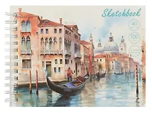 Купить Скетчбук А6+ 40л "Венеция" 100г/м2, мат.ламинация, евроспираль, 7БЦ, офсет — Фото №1