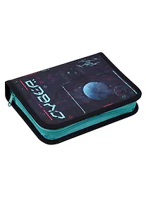 Купить Пенал 1отд. "Cyber" 20*14см, молния, ткань, 2 откид планки — Фото №1