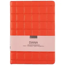 Купить Ежедневник недат. А5 96л "Diana" красный, иск.кожа, тв.переплет, обл.поролон, тонир.блок, ляссе — Фото №1