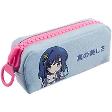 Купить Пенал с большой молнией "Аниме: Девушка с белым котиком. Сёдзё" — Фото №1