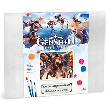 Купить Картина для раскрашивания по номерам. Геншин. Ночная гармония струн. 40х50 см — Фото №1