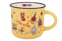 Купить Кружка "Пиктограммы"(Москва) (фарфор) (180мл) (065-2-19P-Y) — Фото №1