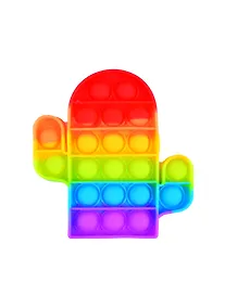 Купить Поп ит. Игрушка-антистресс с пузырьками Радужный кактус (Pop-It) (12х11,5см) (JSC8117) — Фото №1