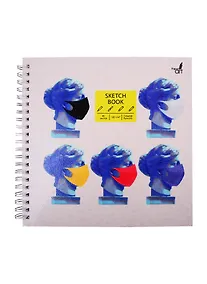 Купить Скетчбук 190*190 40л "Масочный режим" белый офсет, 120г/м2, тв.обложка, евроспираль — Фото №1