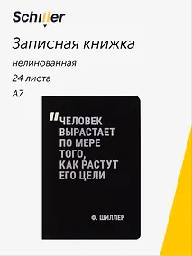 Купить Записная книжка «Человек вырастает по мере того, как растут его цели» А7, 24 листа, нелинованная, сшивка, Schiller — Фото №1