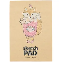 Купить Скетчбук А4 32л "Давай дружить" белый офсет, 100г/м2, крафт обл., тверд. подложка, склейка — Фото №1