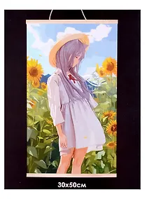 Купить Набор для творчества "Картина по номерам на подвесе "В поле подсолнухов". ПАННО. Аниме. 30x50 см — Фото №1