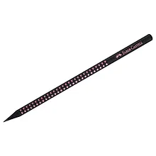 Купить Карандаш чернографитный, твердостью грифеля B "Sparkle Black" трехгранный, заточенный, Faber-Castell — Фото №1