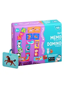 Купить Настольные игры. Мемо Домино. Забавные животные. 2 в 1 — Фото №1