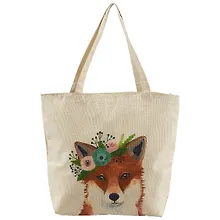 Купить Сумка-шоппер на молнии Лиса акварель (43х40) (текстиль) — Фото №1