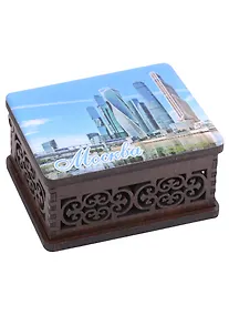Купить ГС Шкатулка малая резная с заливкой смола Москва вид 8 (хдф) (95 x 65 x 52 мм) — Фото №1