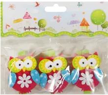 Купить Набор из 3-х прищепок Совы (малиновые) (11069804) (пакет с хедером) (в ассорт.) — Фото №1