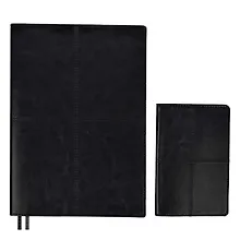 Купить Ежедневник недат. А5+ 160л 175*245 "Сариф" черный + обложка на паспорт, мягк.переплет, блинтовое тиснение, офсет, ляссе, подар. упаковка — Фото №1