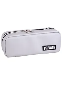 Купить Пенал-косметичка "Private" серебристый, 21х9х5 см — Фото №1