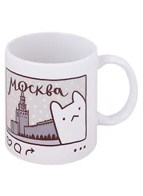 Купить Кружка СПб "Кот Питер - Москва" (керамика) (330мл) (коробка) — Фото №1
