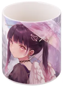 Купить Кружка Аниме Девушка с крыльями под зонтиком (Сёдзё) (белая) (керамика, деколь) (330мл) (коробка) — Фото №1